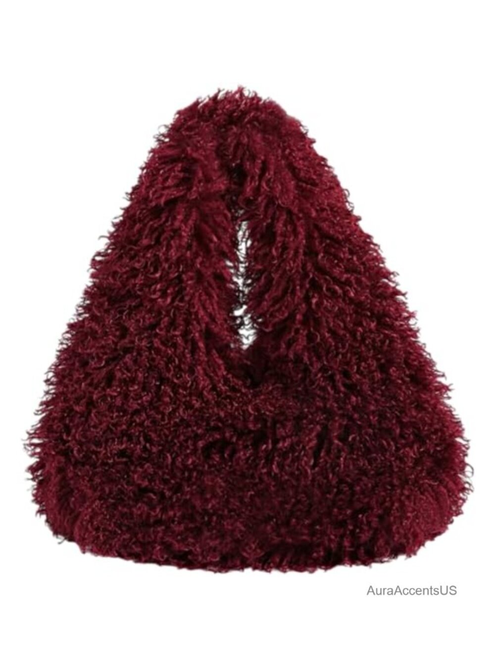 Faux Fur Large Hobo Shoulder Bag Cute Plush Furry Tote Handbag for Women